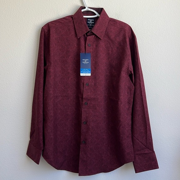 NWT Society of Threads Paisley Red Print Button Down Shirt - Picture 1 of 13